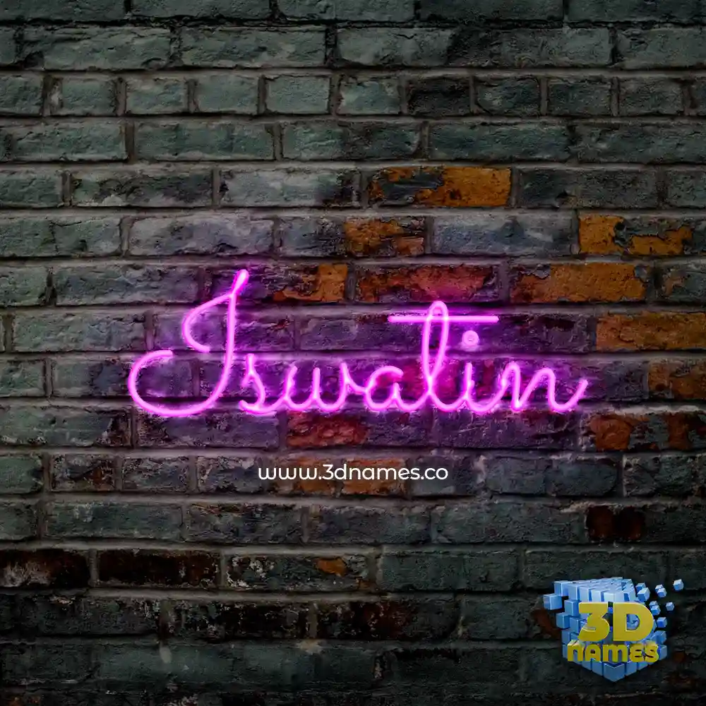 iswatin in Pink Neon style - 3D name wallpaper