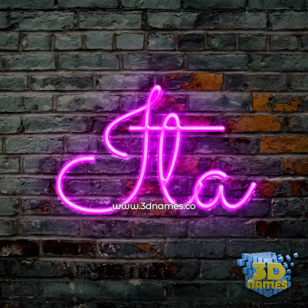ita in Pink Neon style - 3D name wallpaper