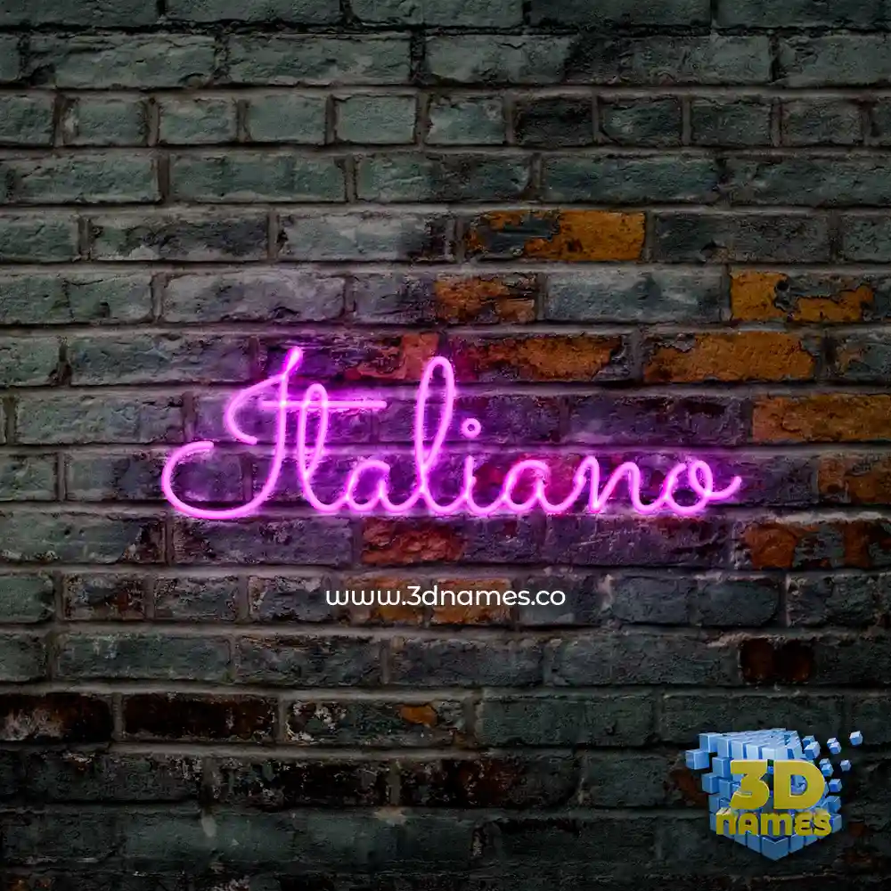 italiano in Pink Neon style - 3D name wallpaper