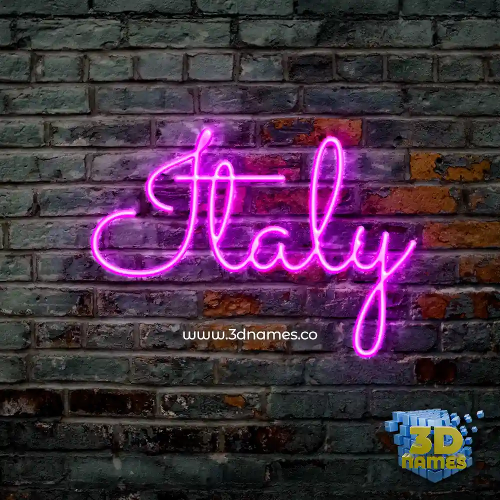 italy in Pink Neon style - 3D name wallpaper