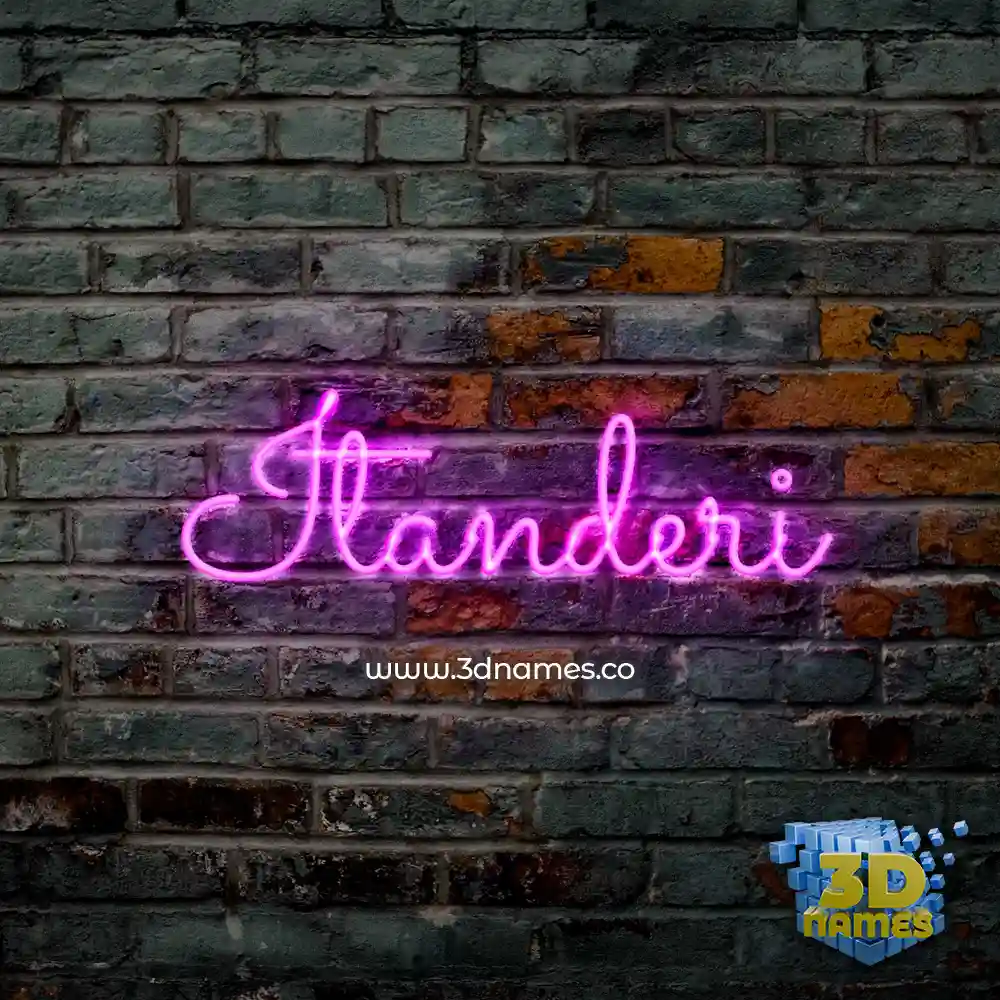 itanderi in Pink Neon style - 3D name wallpaper