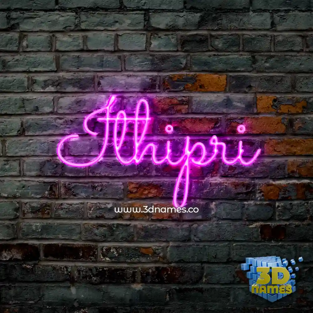 ithipri in Pink Neon style - 3D name wallpaper