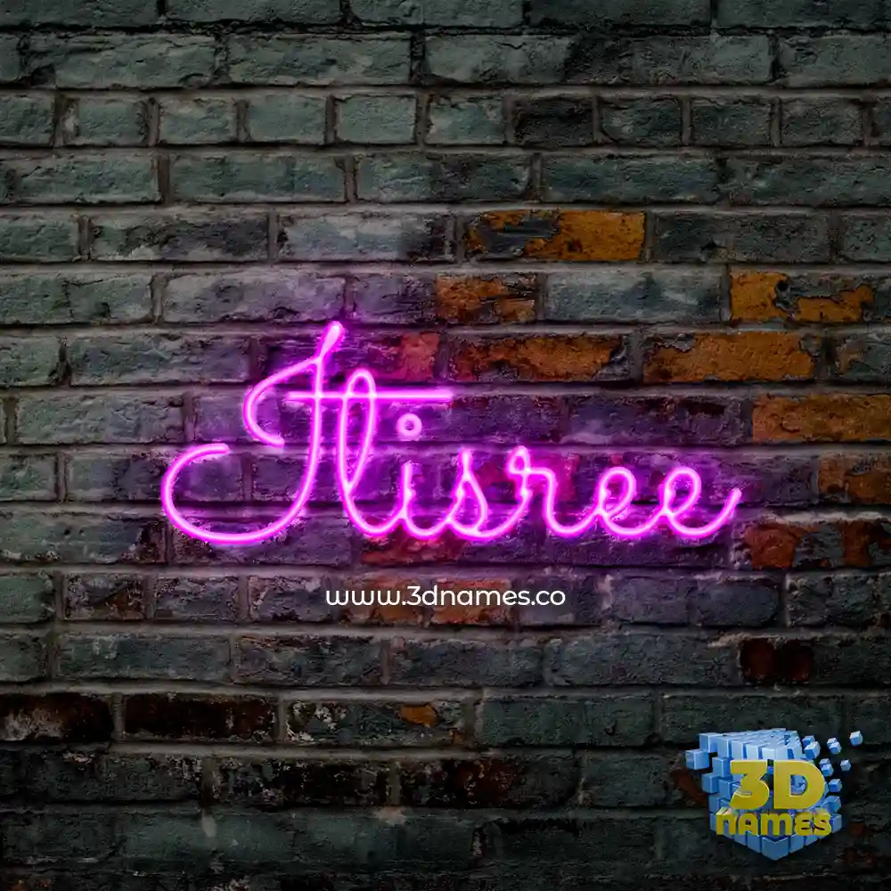 itisree in Pink Neon style - 3D name wallpaper