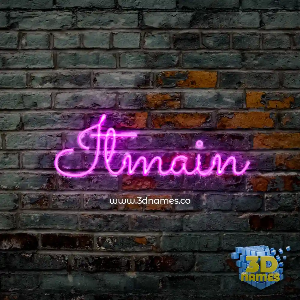 itmain in Pink Neon style - 3D name wallpaper
