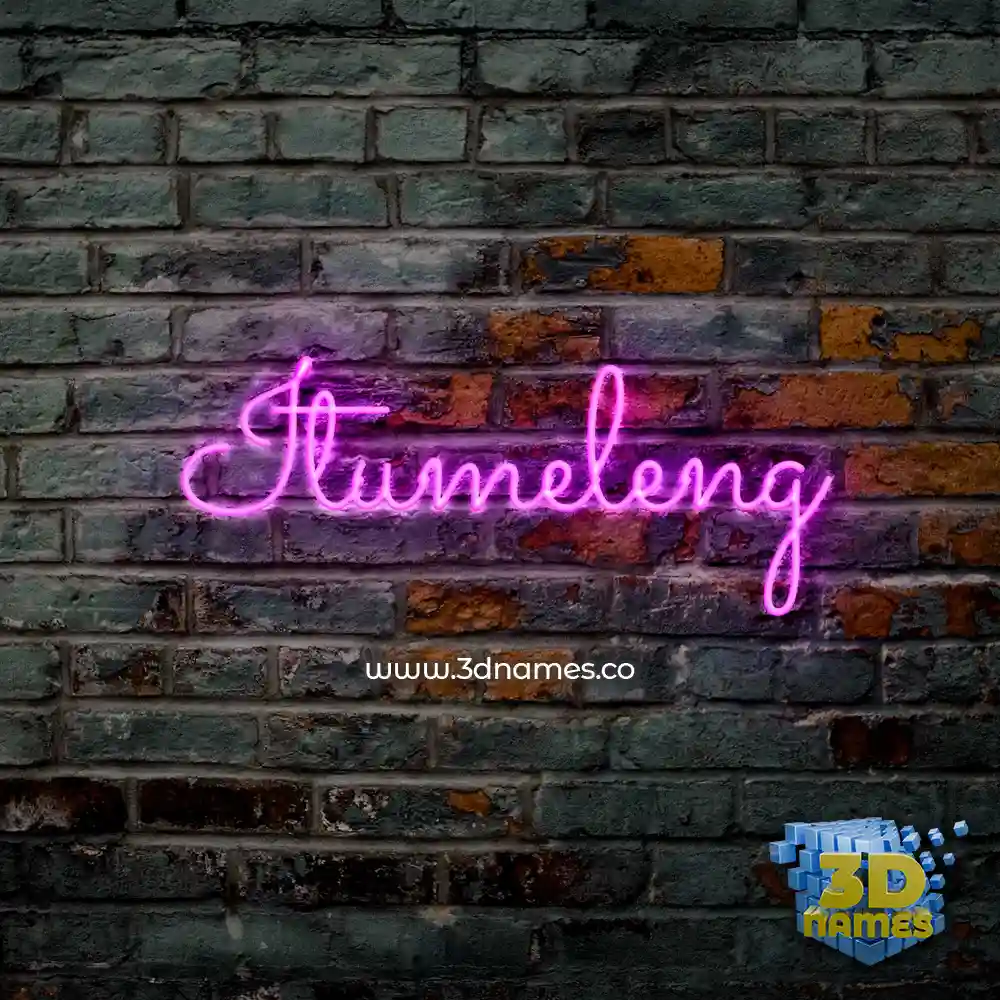itumeleng in Pink Neon style - 3D name wallpaper