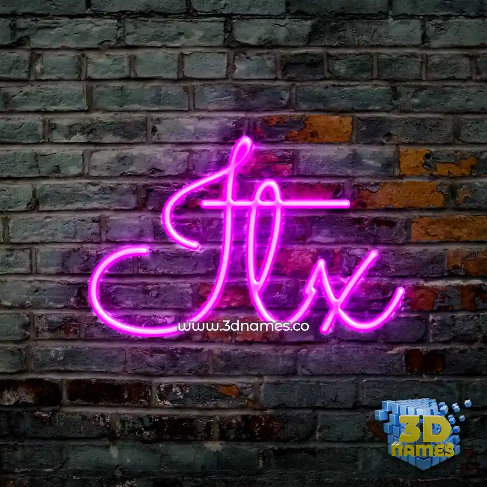 itx in Pink Neon style - 3D name wallpaper