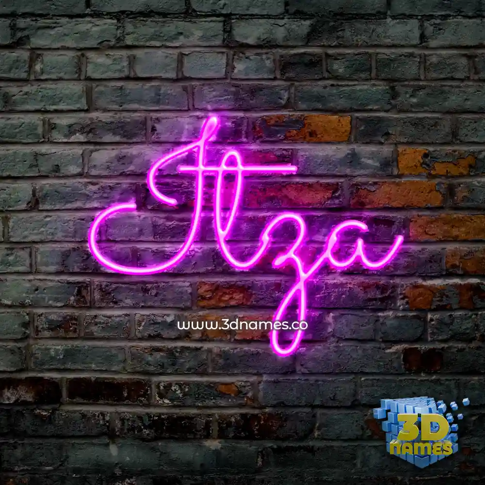 itza in Pink Neon style - 3D name wallpaper