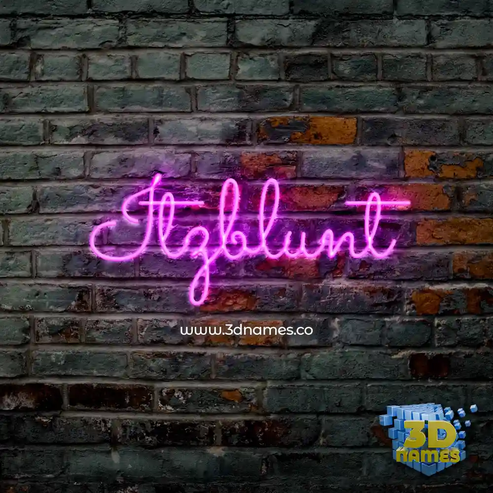 itzblunt in Pink Neon style - 3D name wallpaper