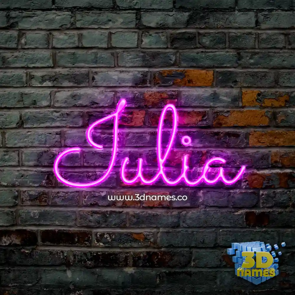 iulia in Pink Neon style - 3D name wallpaper