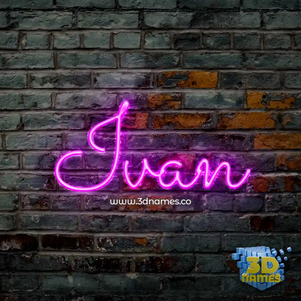 ivan in Pink Neon style - 3D name wallpaper
