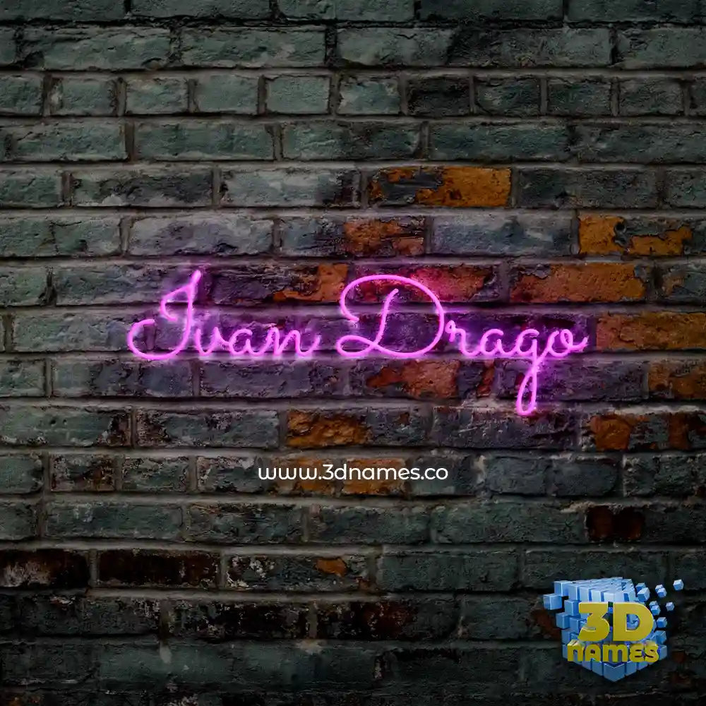 ivan drago in Pink Neon style - 3D name wallpaper