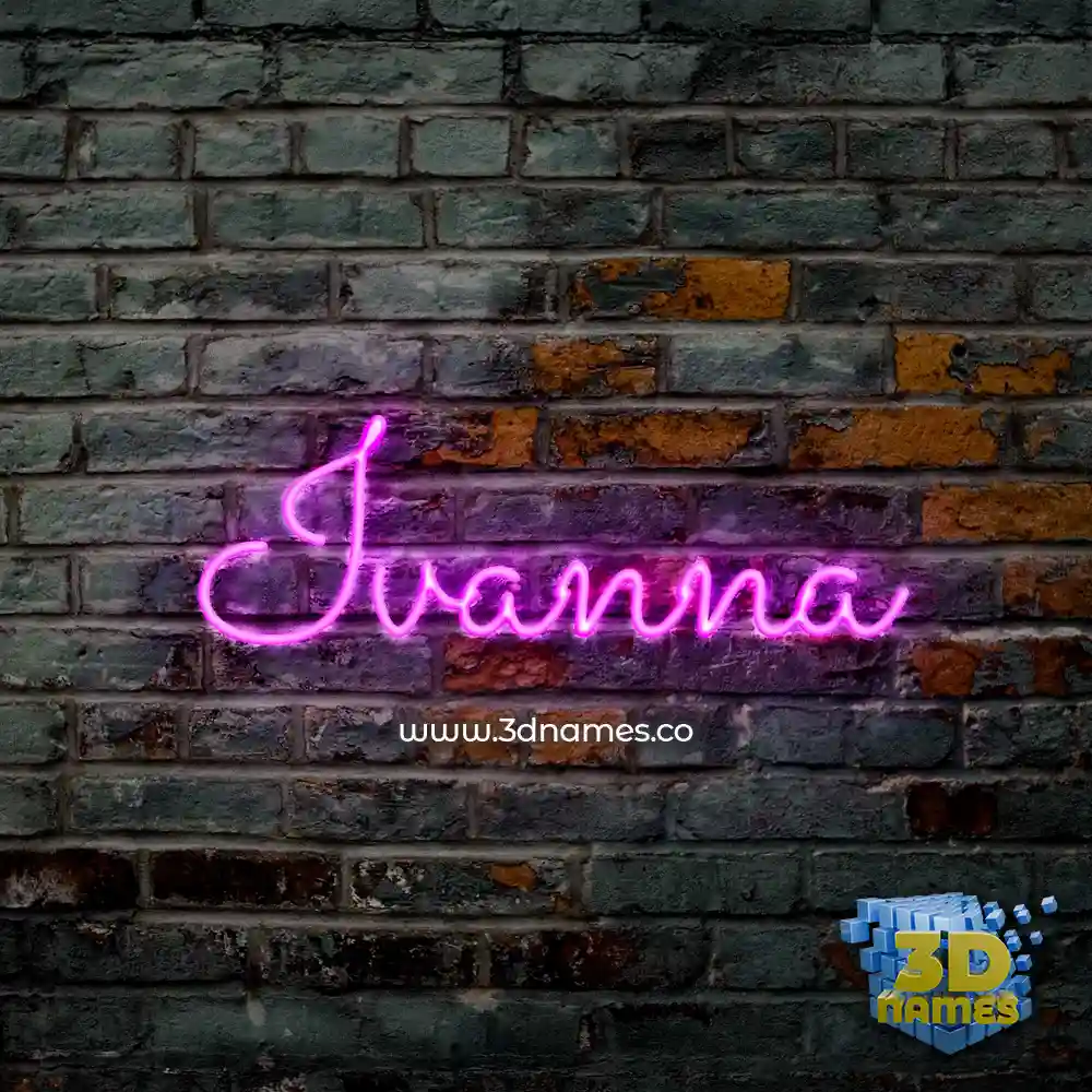 ivanna in Pink Neon style - 3D name wallpaper