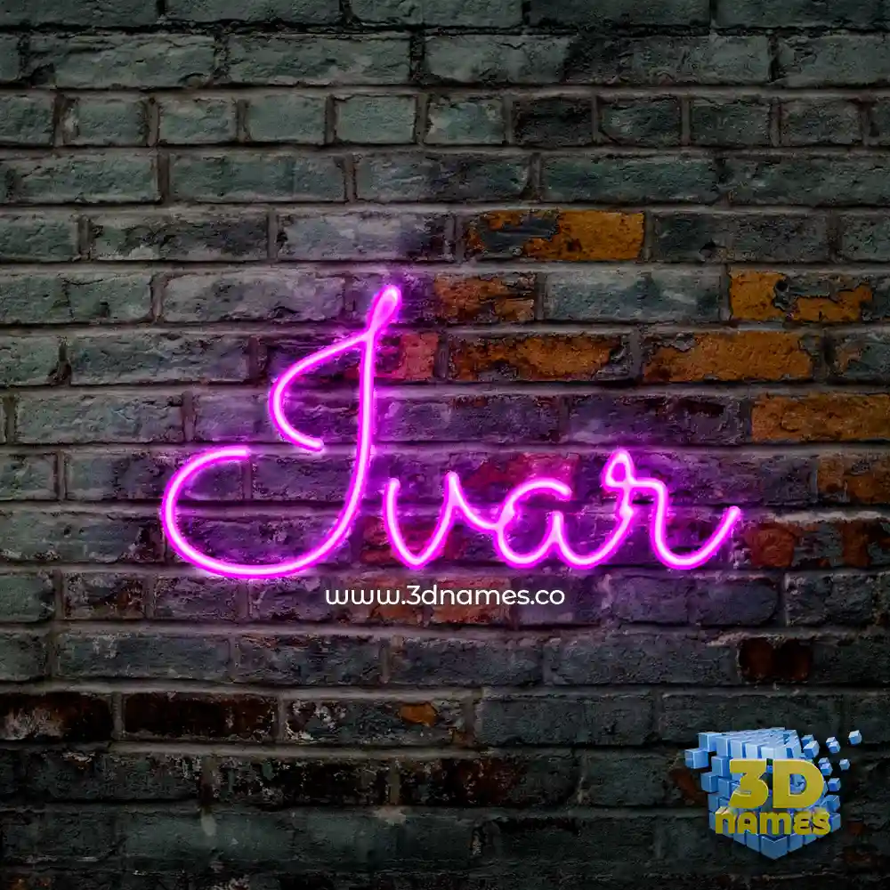 ivar in Pink Neon style - 3D name wallpaper