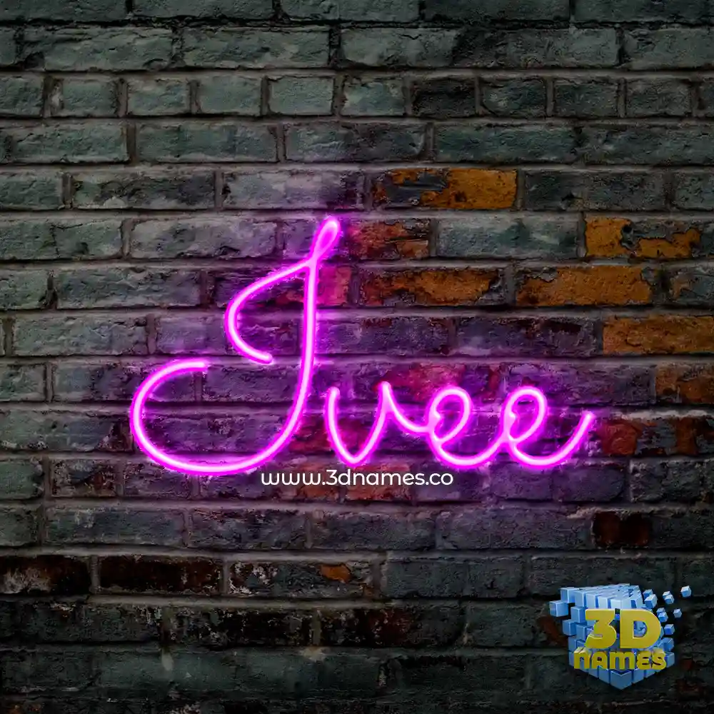 ivee in Pink Neon style - 3D name wallpaper