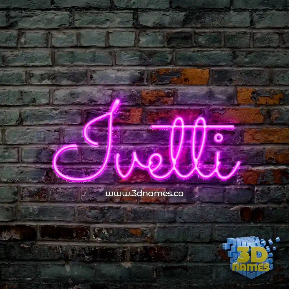 ivetti in Pink Neon style - 3D name wallpaper