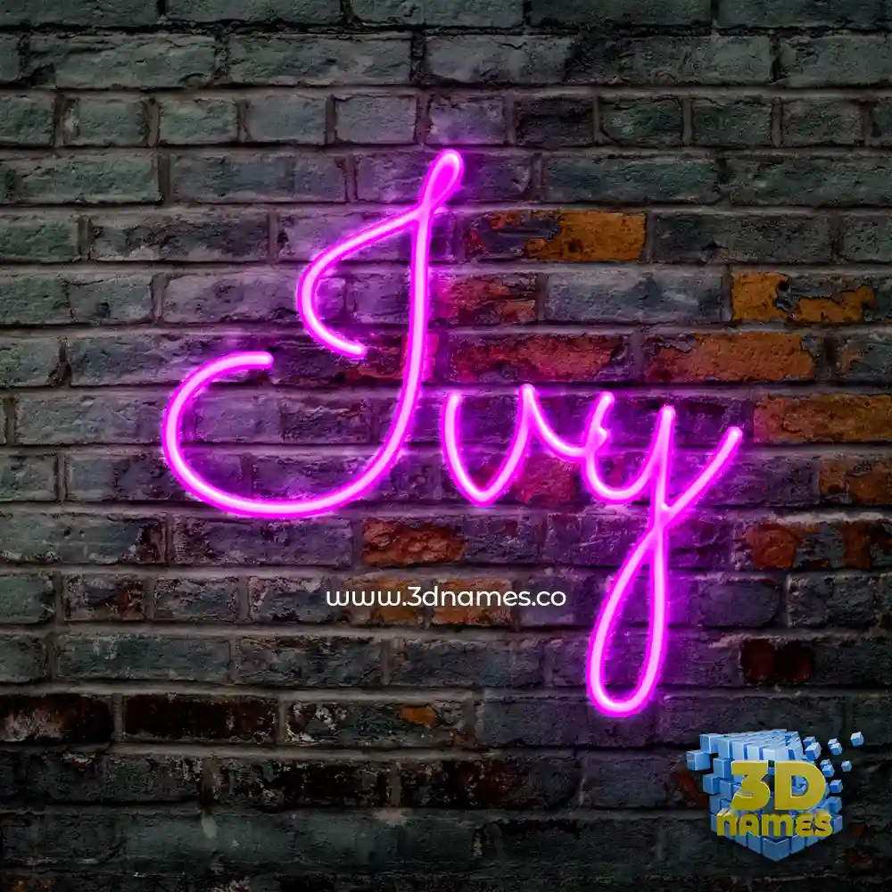 ivy in Pink Neon style - 3D name wallpaper