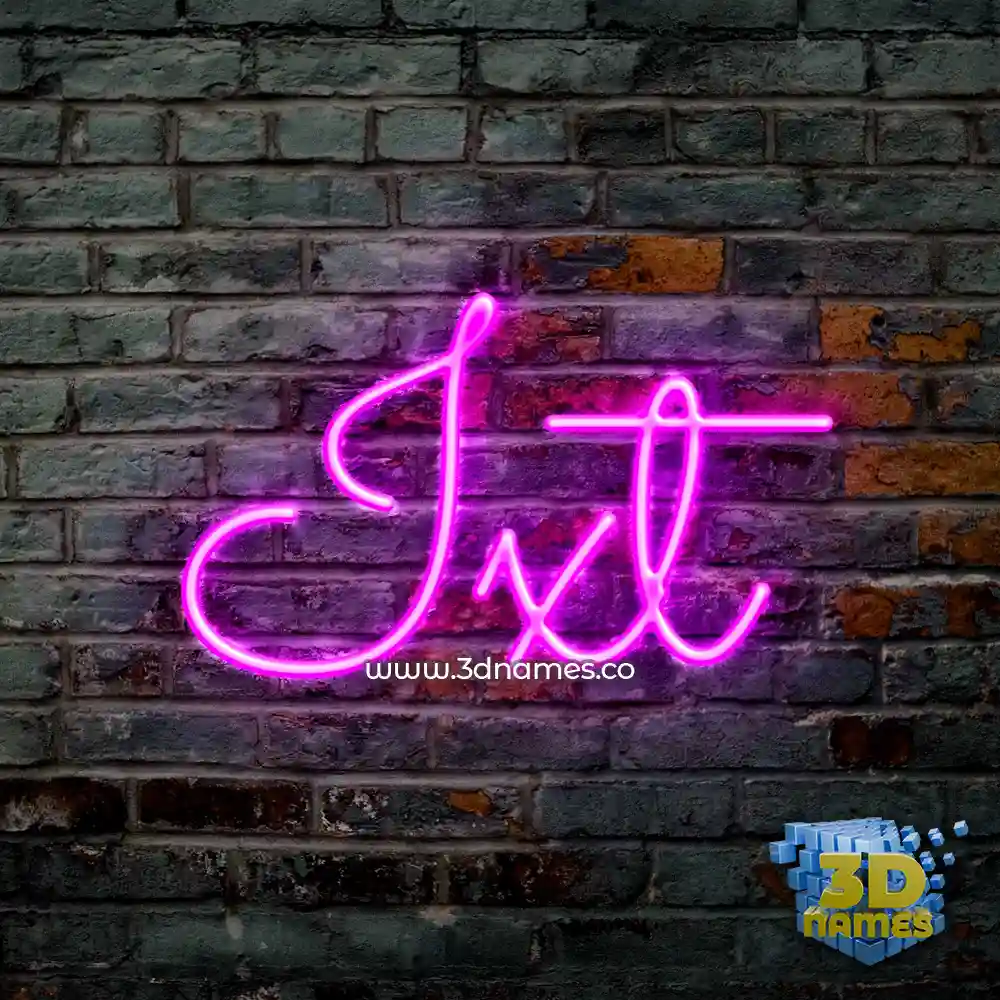 ixt in Pink Neon style - 3D name wallpaper
