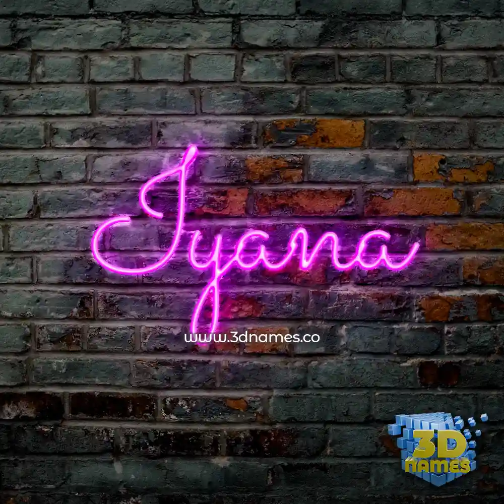 iyana in Pink Neon style - 3D name wallpaper