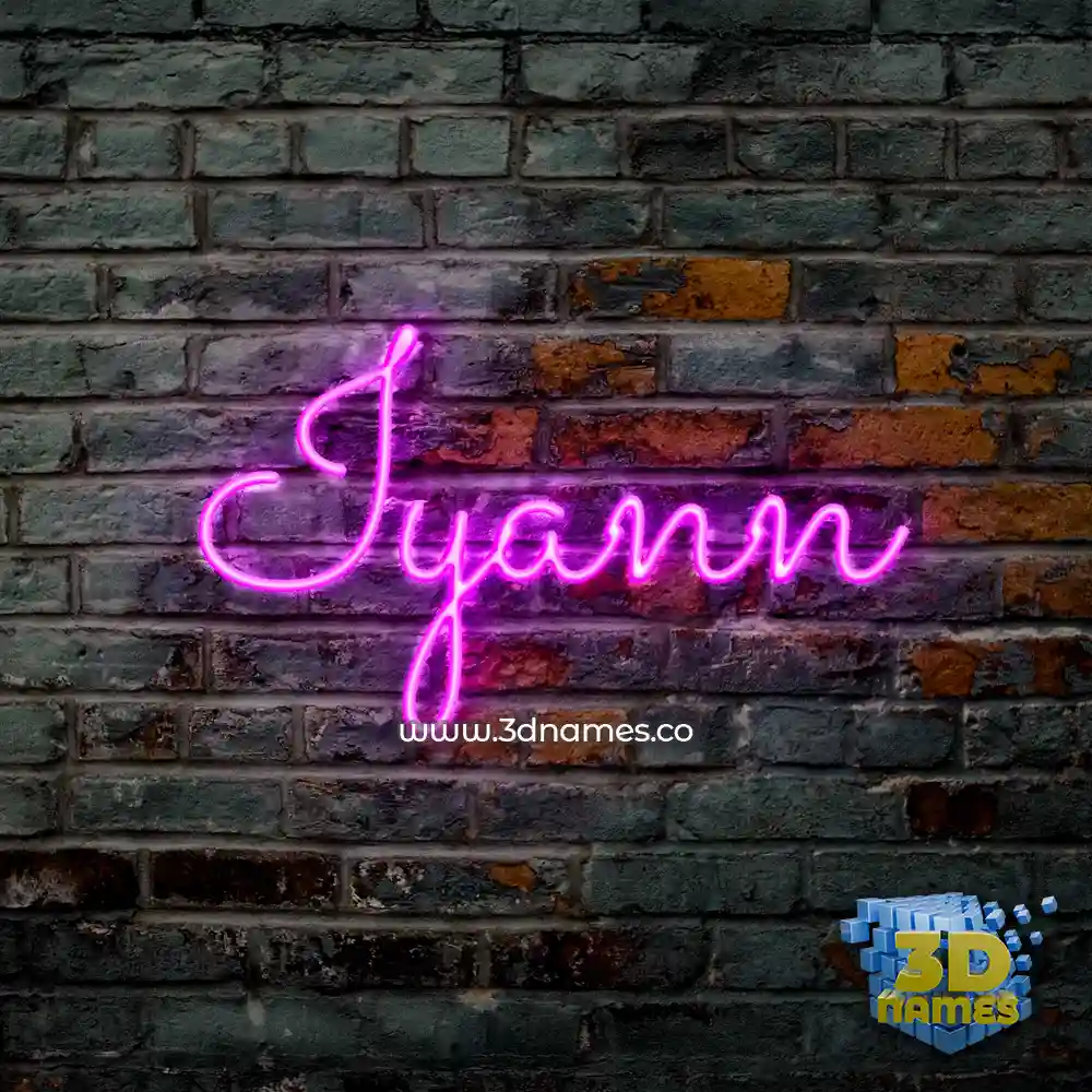iyann in Pink Neon style - 3D name wallpaper