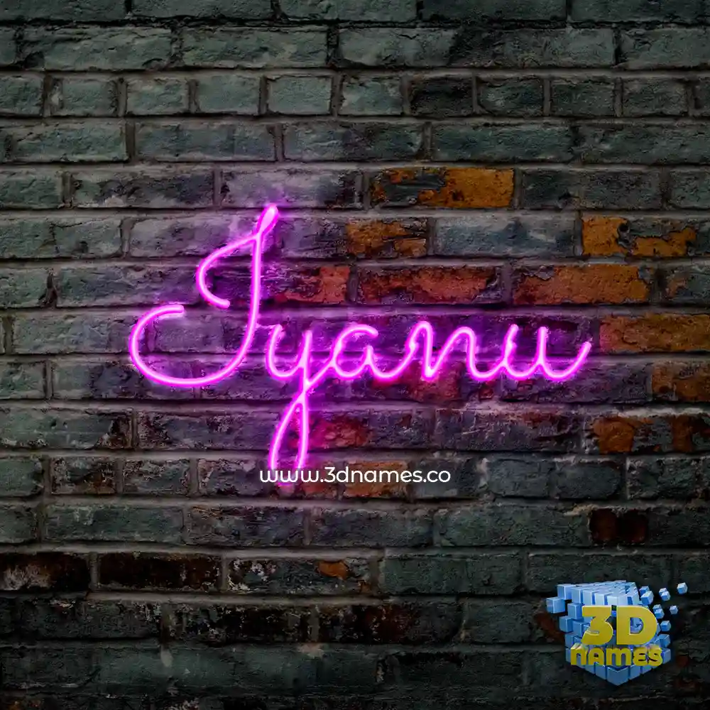 iyanu in Pink Neon style - 3D name wallpaper
