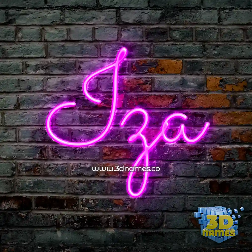 iza in Pink Neon style - 3D name wallpaper