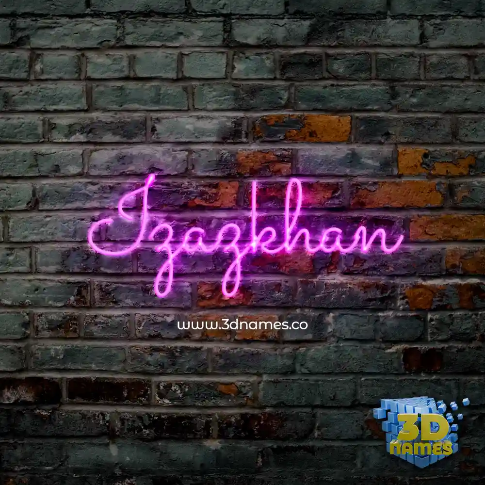 izazkhan in Pink Neon style - 3D name wallpaper