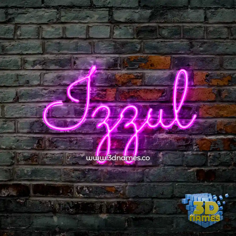 izzul in Pink Neon style - 3D name wallpaper