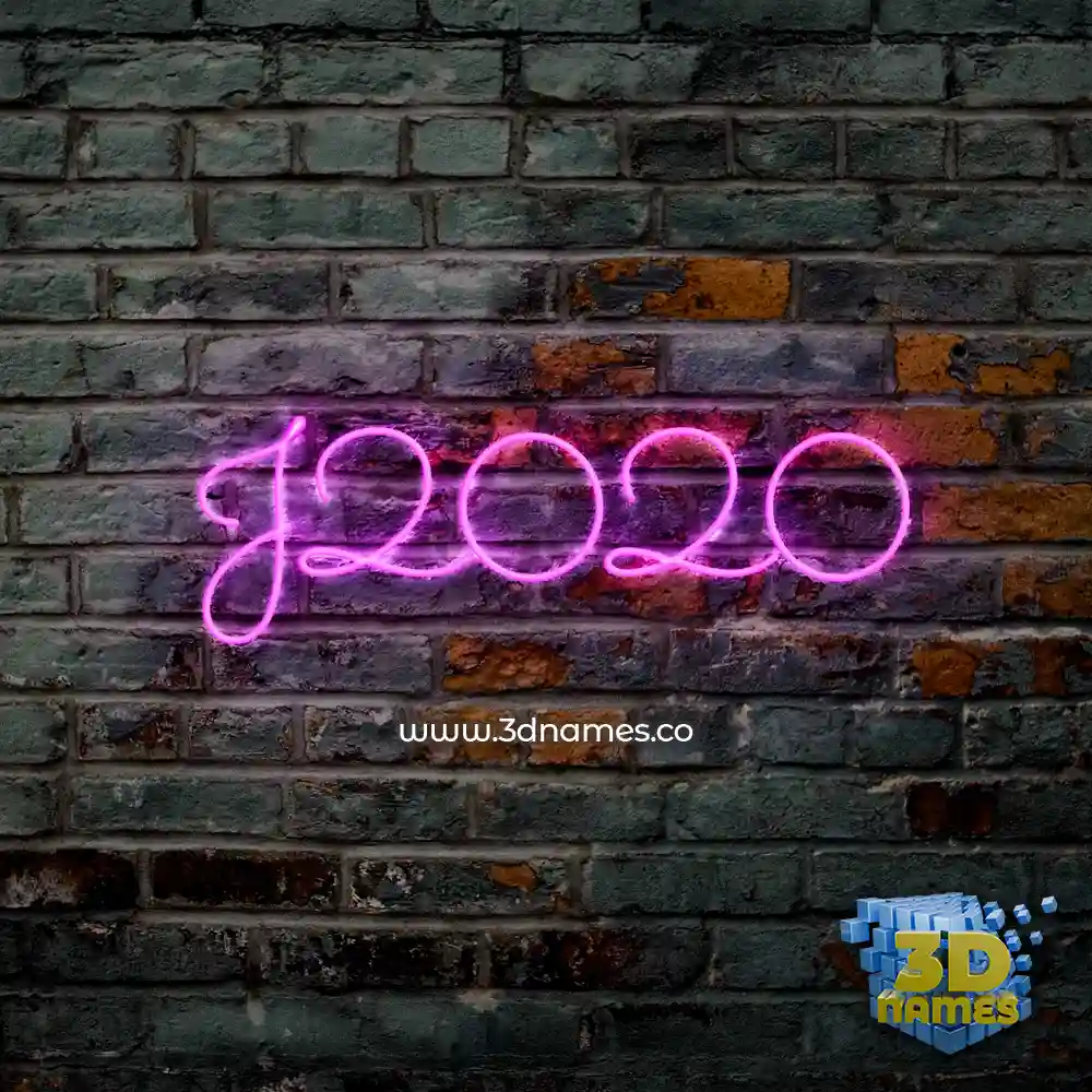 j2020 in Pink Neon style - 3D name wallpaper