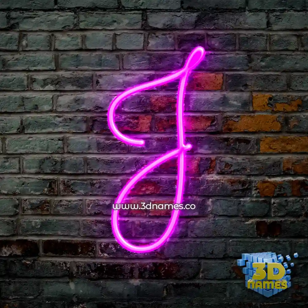j in Pink Neon style - 3D name wallpaper