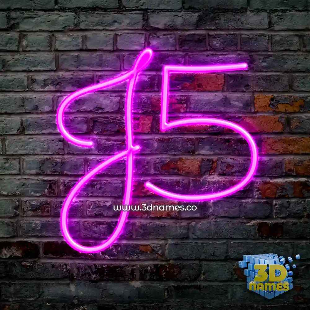 j5 in Pink Neon style - 3D name wallpaper
