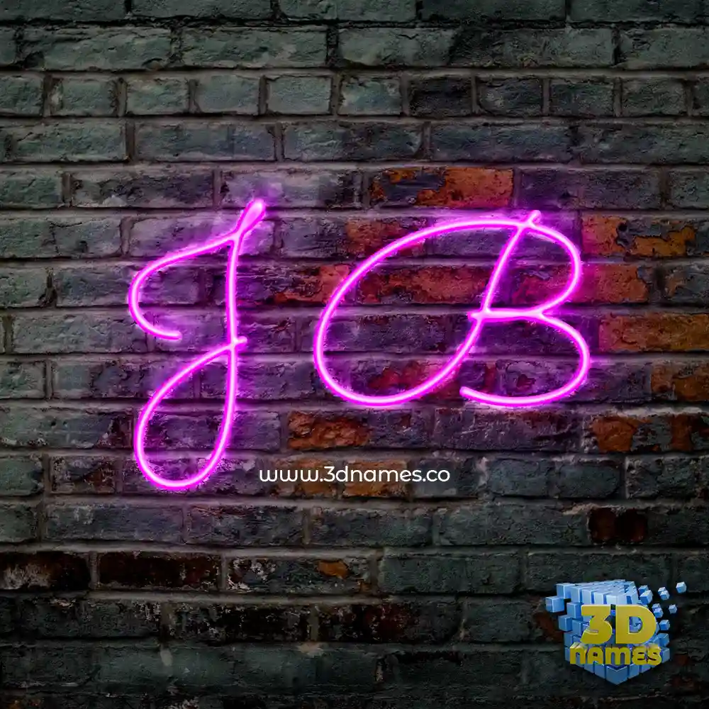 j b in Pink Neon style - 3D name wallpaper