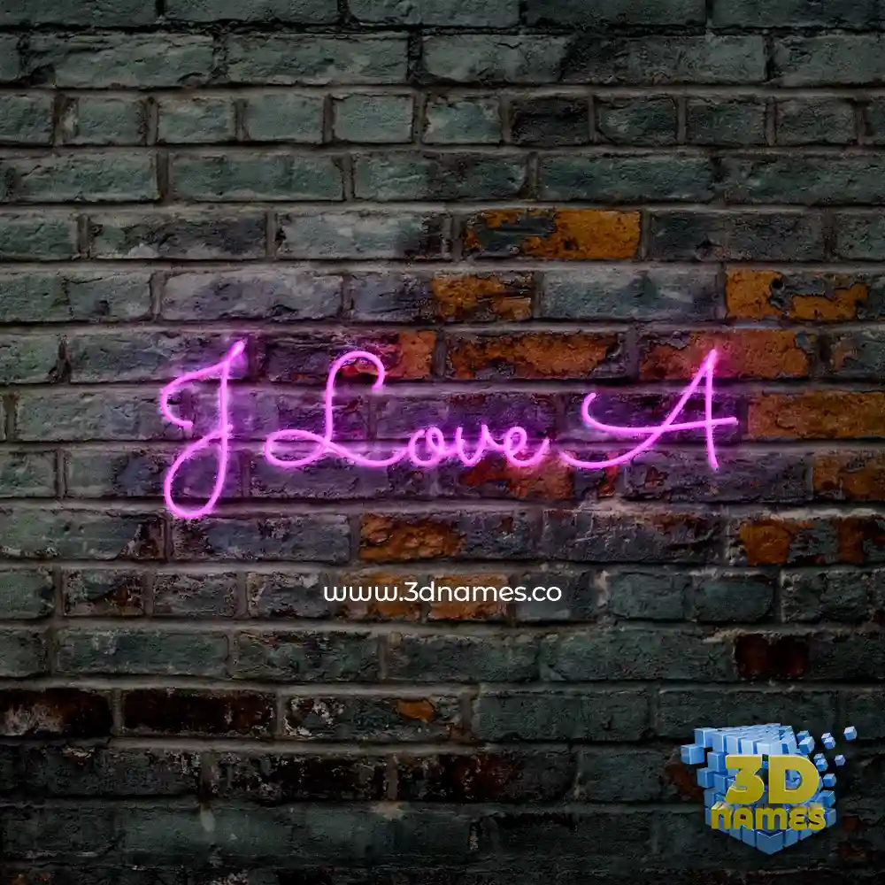 j love a in Pink Neon style - 3D name wallpaper
