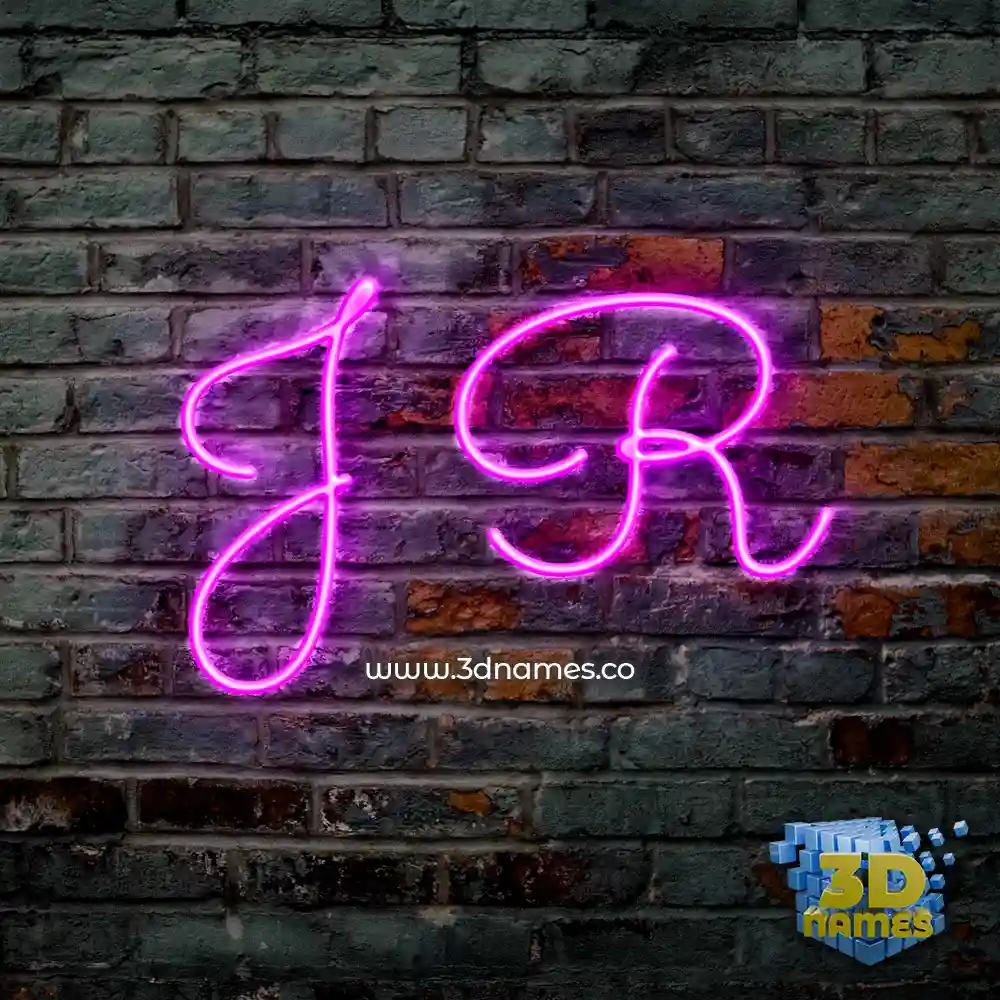 j r in Pink Neon style - 3D name wallpaper