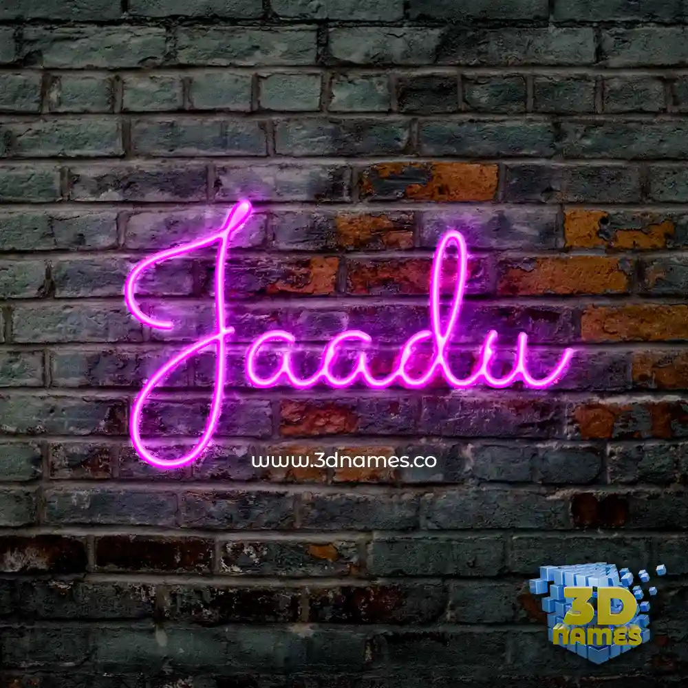 jaadu in Pink Neon style - 3D name wallpaper