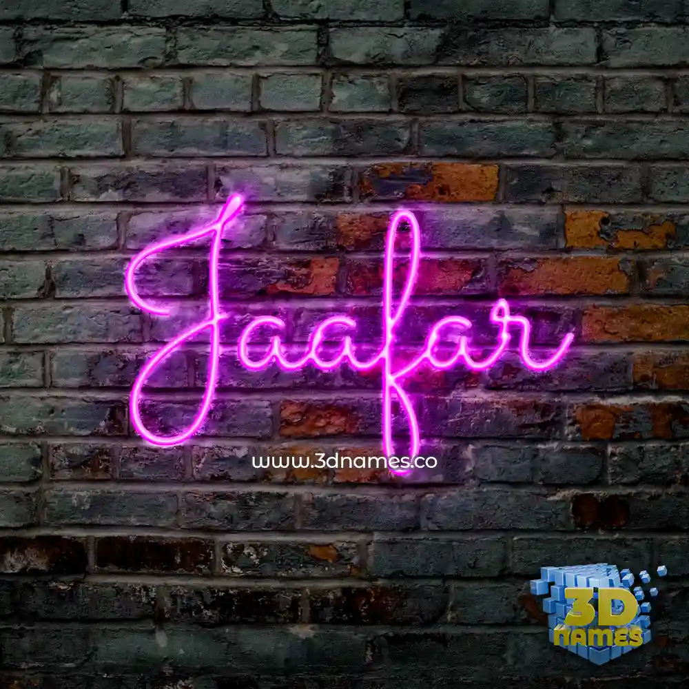 jaafar in Pink Neon style - 3D name wallpaper
