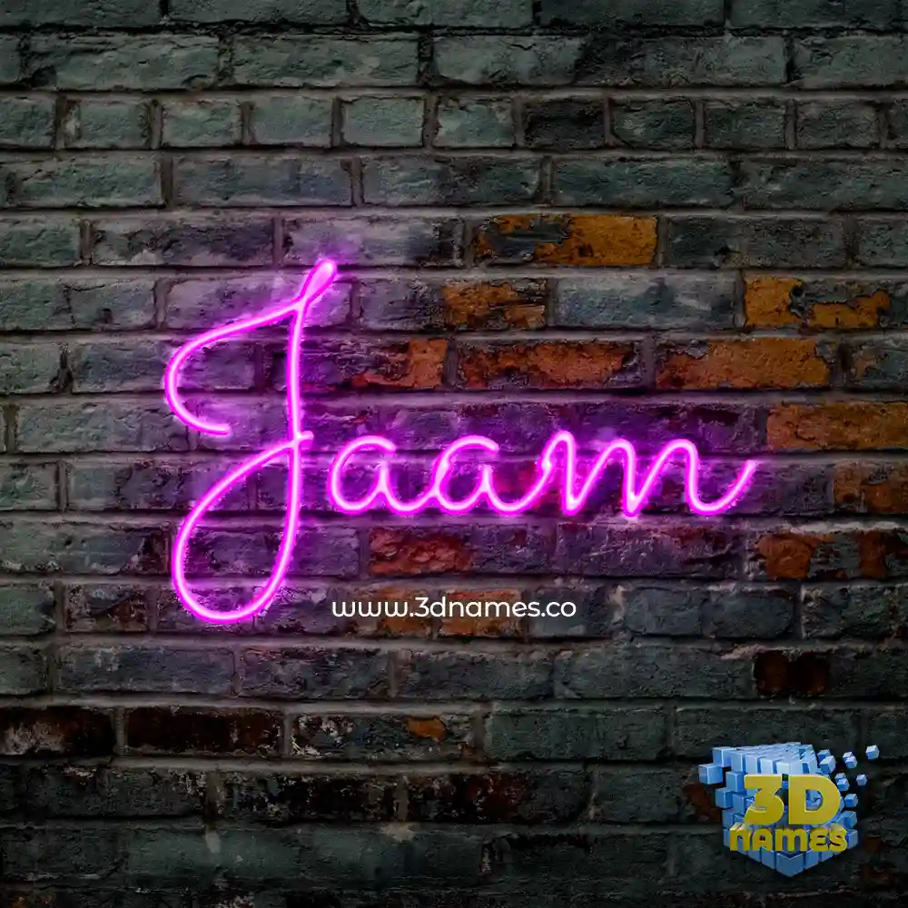 jaam in Pink Neon style - 3D name wallpaper