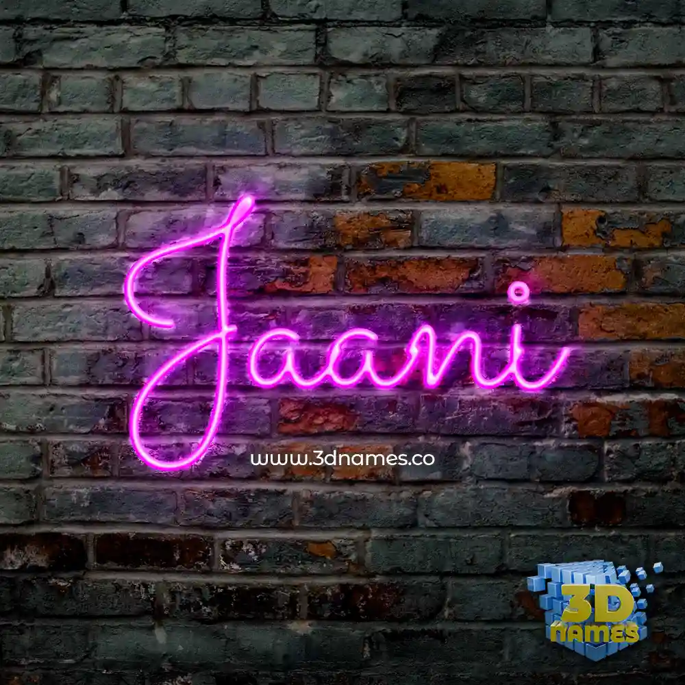 jaani in Pink Neon style - 3D name wallpaper