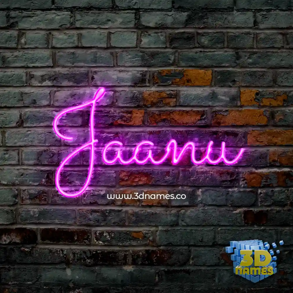 jaanu in Pink Neon style - 3D name wallpaper