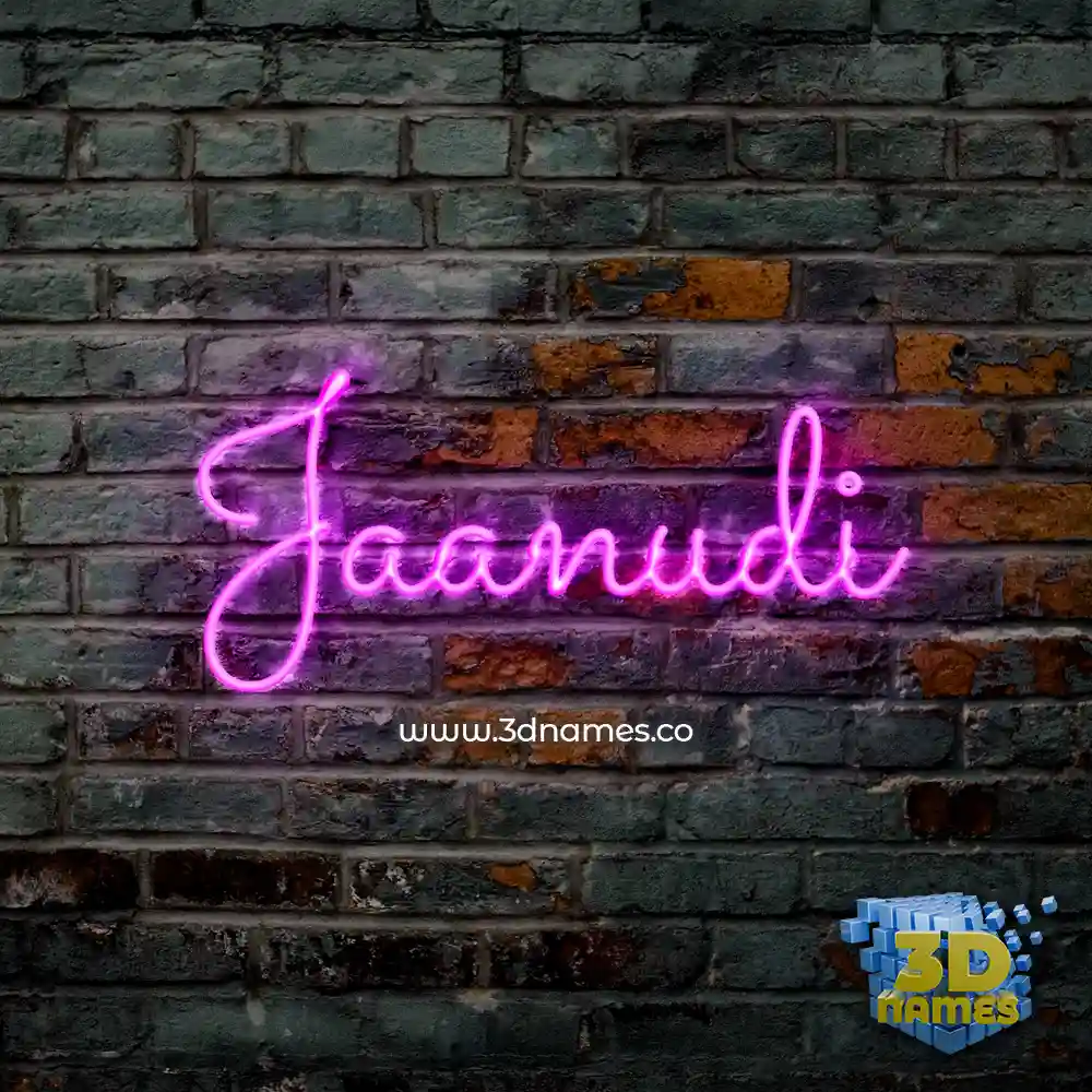 jaanudi in Pink Neon style - 3D name wallpaper
