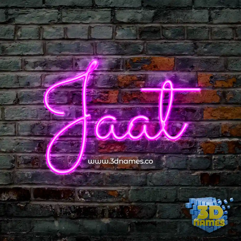 jaat in Pink Neon style - 3D name wallpaper