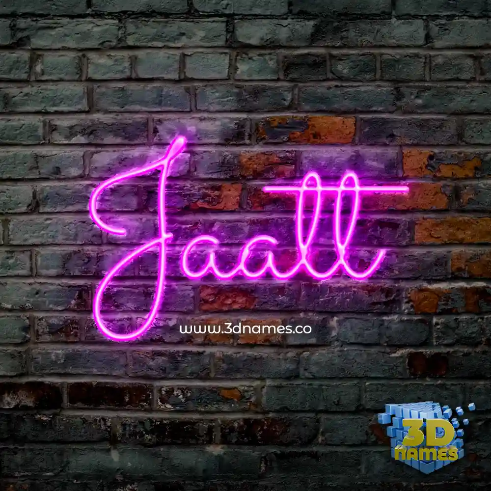 jaatt in Pink Neon style - 3D name wallpaper