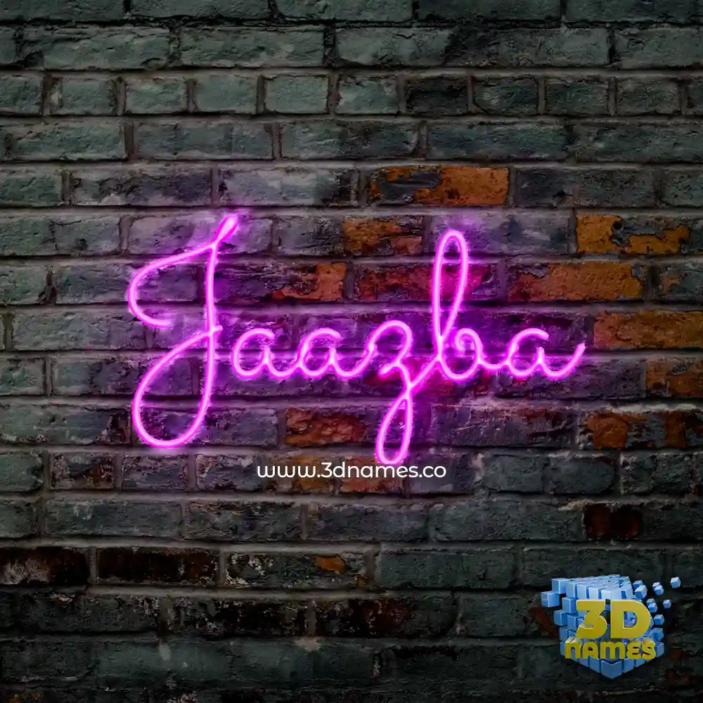 jaazba in Pink Neon style - 3D name wallpaper