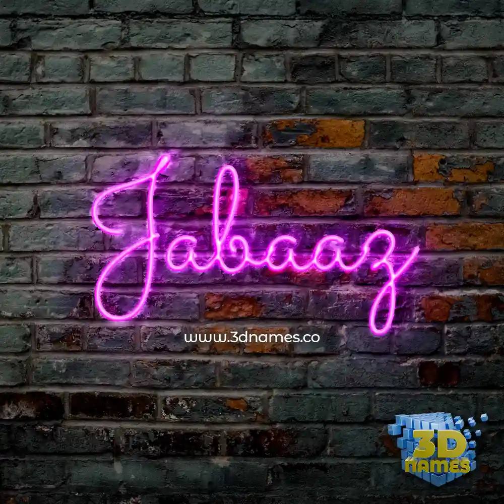 jabaaz in Pink Neon style - 3D name wallpaper