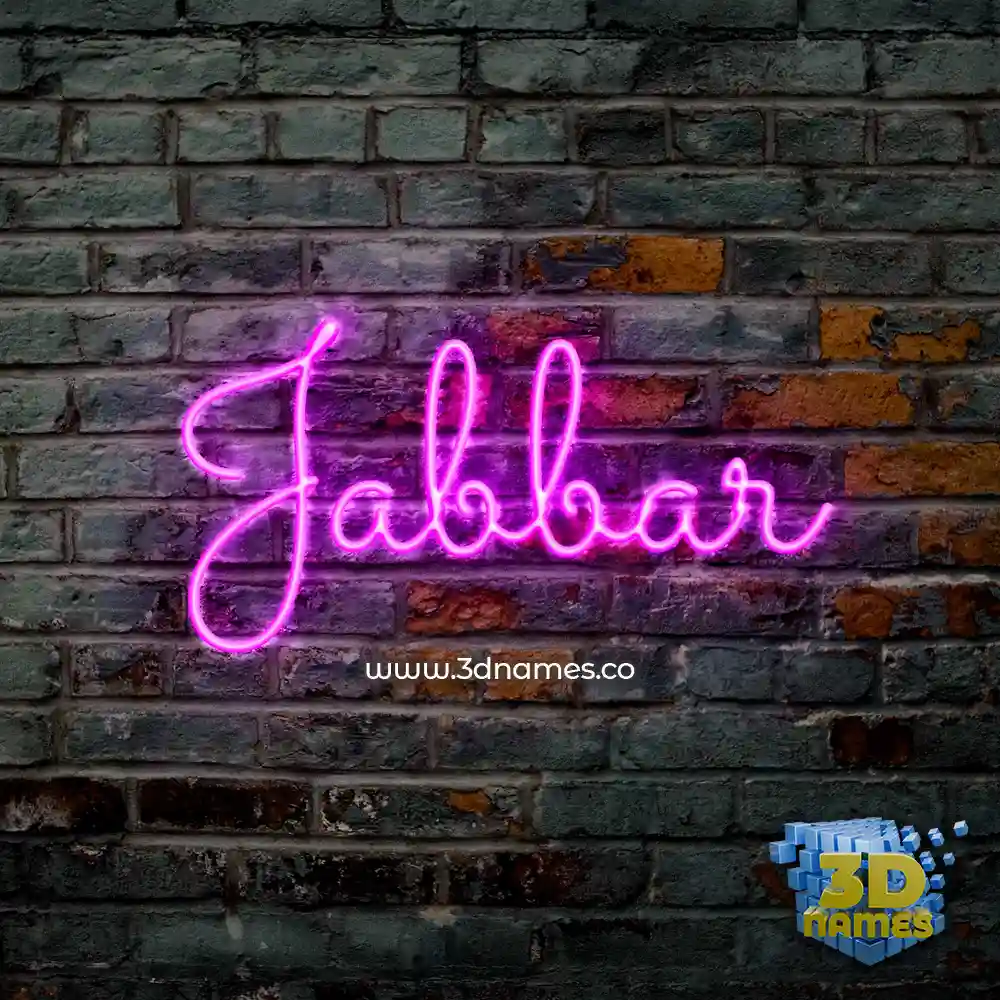 jabbar in Pink Neon style - 3D name wallpaper
