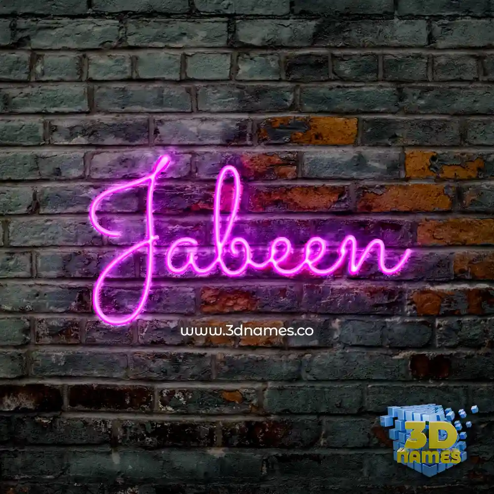 jabeen in Pink Neon style - 3D name wallpaper