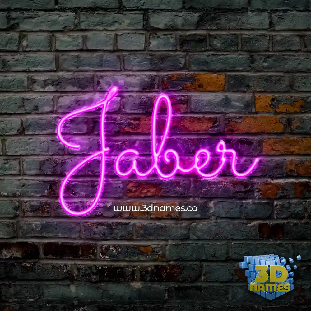 jaber in Pink Neon style - 3D name wallpaper