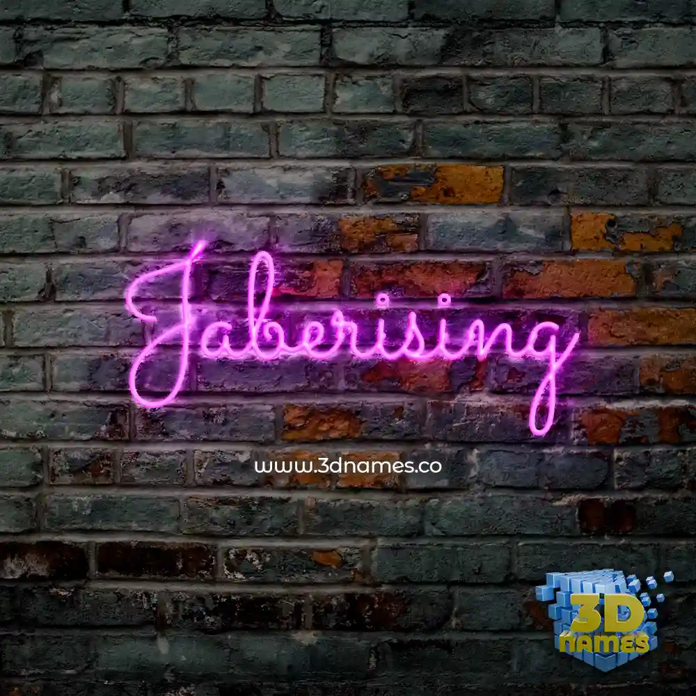 jaberising in Pink Neon style - 3D name wallpaper