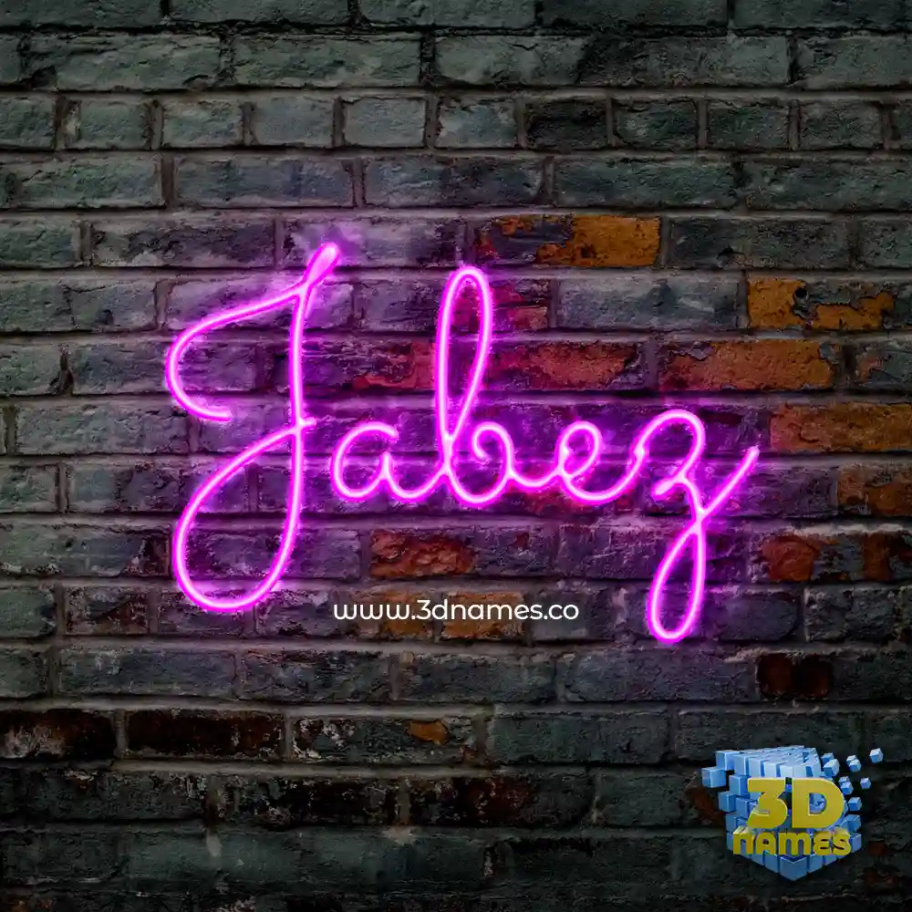 jabez in Pink Neon style - 3D name wallpaper