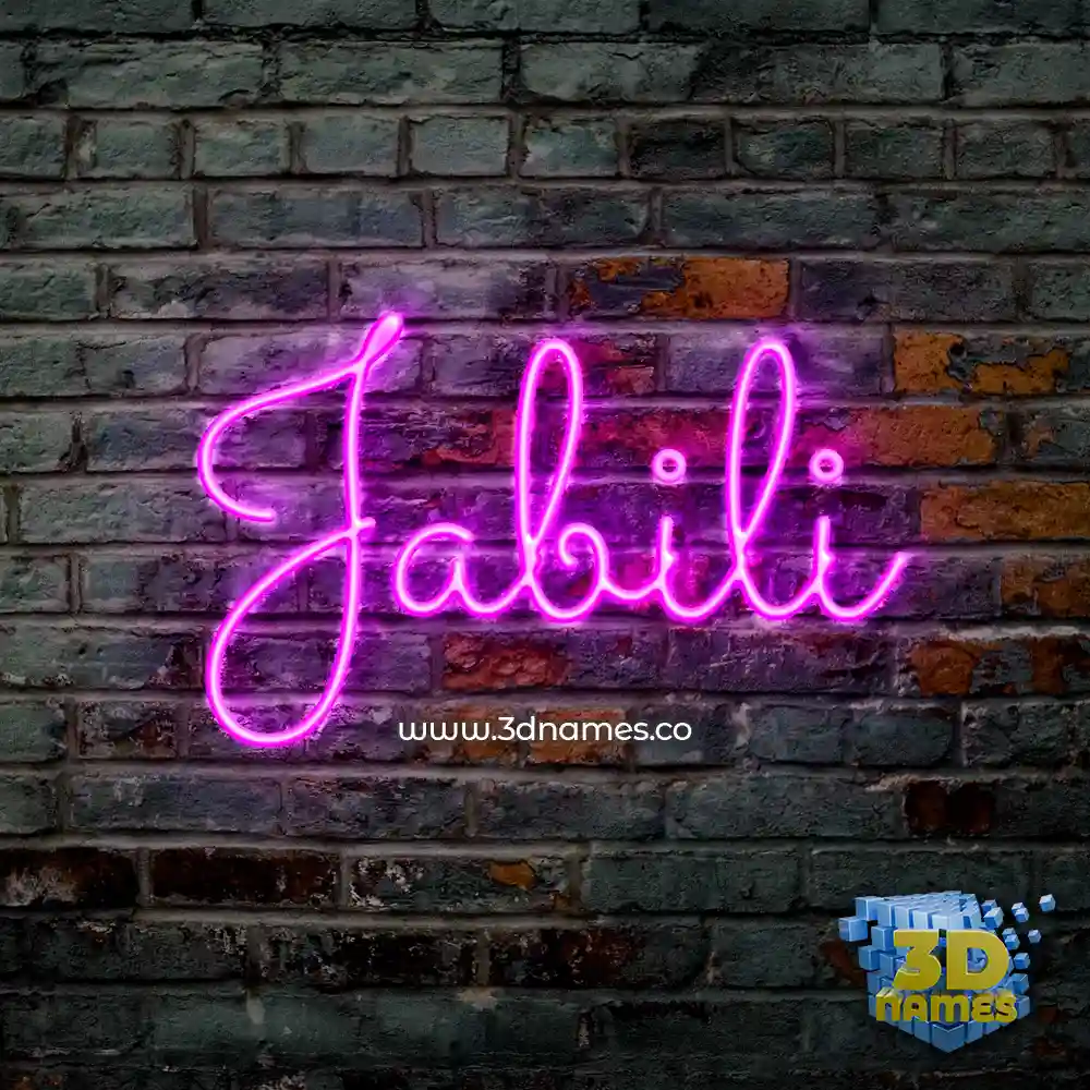 jabili in Pink Neon style - 3D name wallpaper