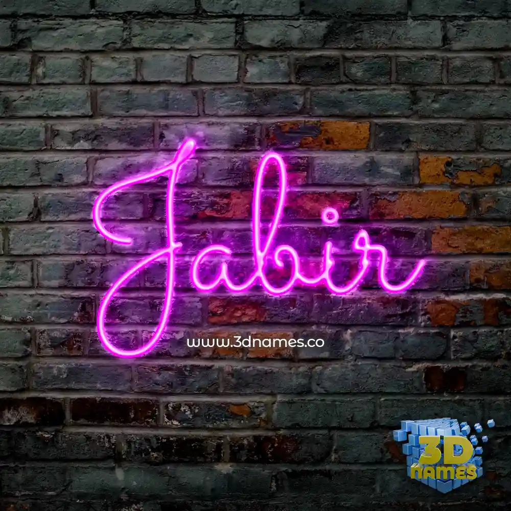 jabir in Pink Neon style - 3D name wallpaper